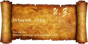 Urbanek Zita névjegykártya